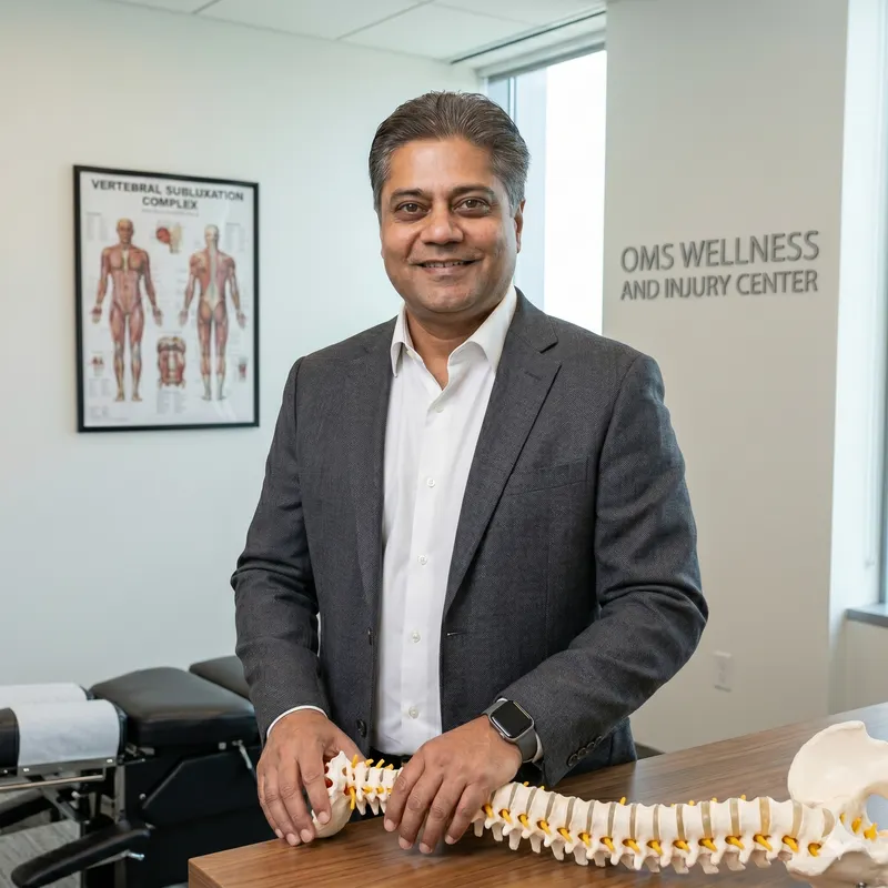 Dr. Sandeep K Patel, DC — chiropractor and founder of OMS Wellness and Injury Center